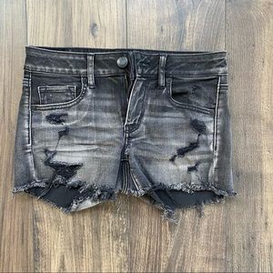American Eagle Black Distressed MIDI Short